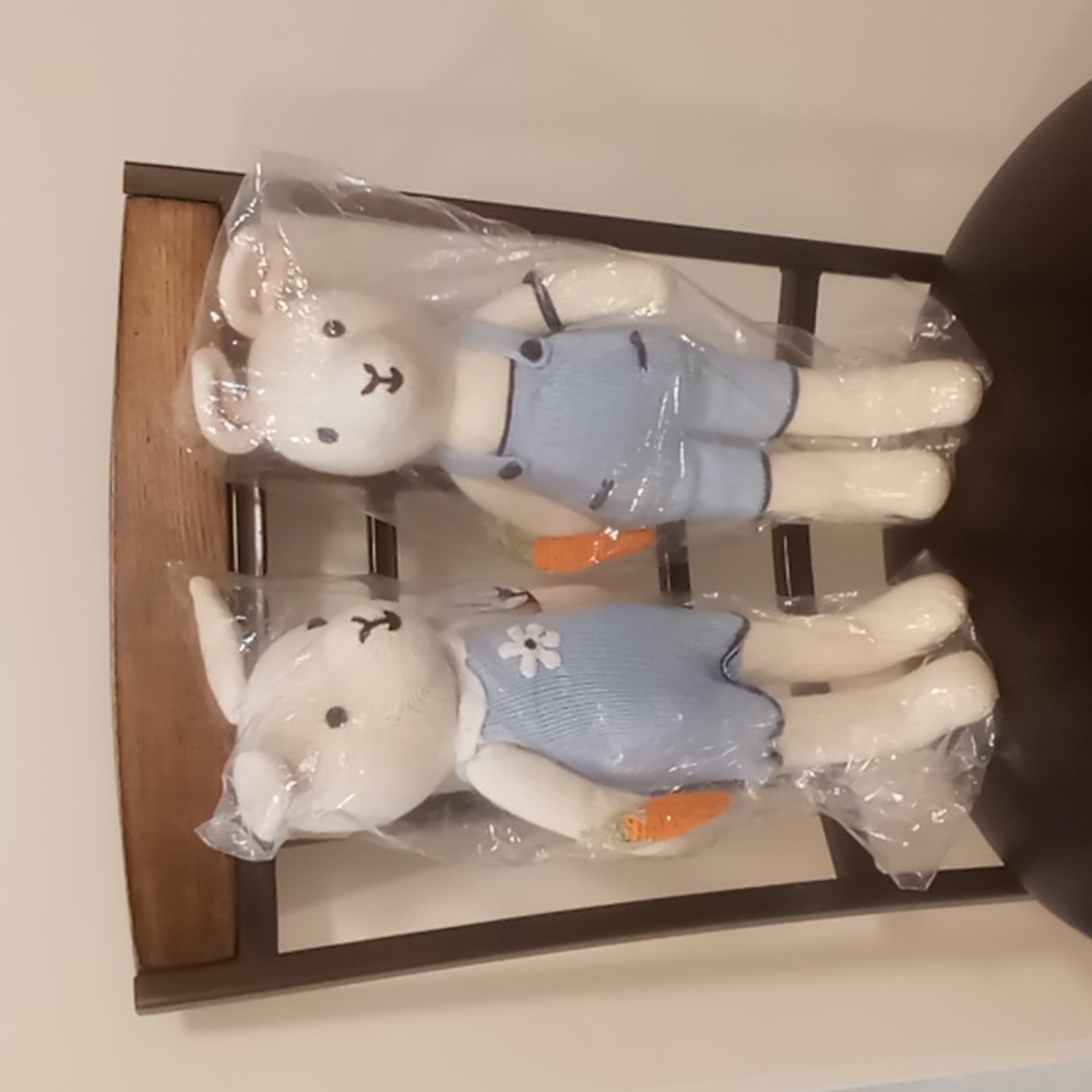 Classic Prep Birdie and Bodie the Bunnies 15" Sweater Stuffie NWT  REDUCED!!!!